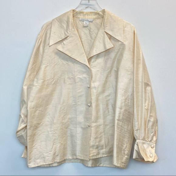 The Limited Tops - The Limited Silk French Cuff Blouse Champagne L